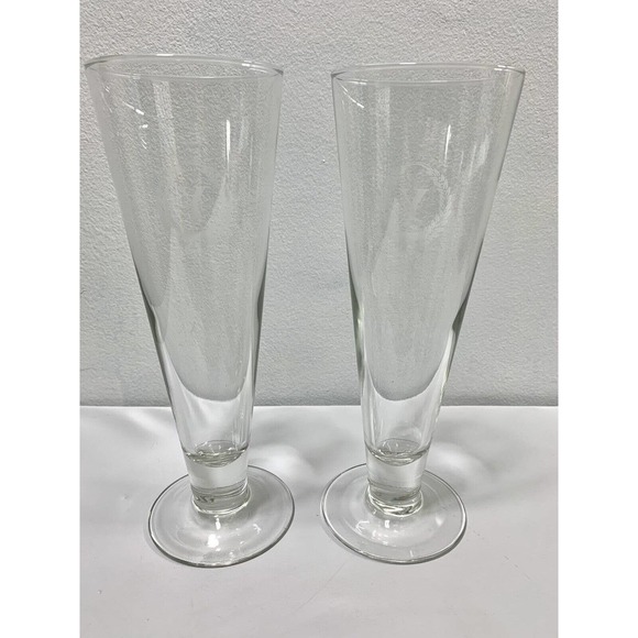 Two Tall Champagne Flutes Monogram Y Wedding Glasses Barware 9" - Picture 6 of 8